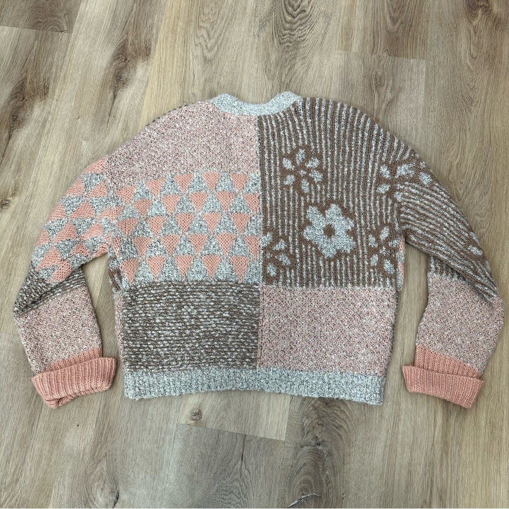 Sincerely Jules Patchwork Button Front Cardigan S… - image 2